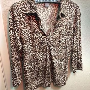 Animal print ann taylor shirt